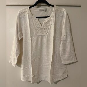 L.L. Bean Women's White Tunic Top